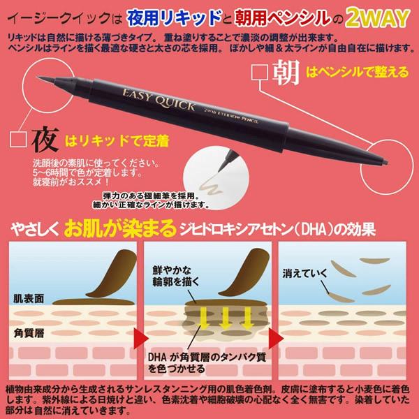 イージークイック 2WAY アイブロウ ペンシル (メール便送料無料) 白髪