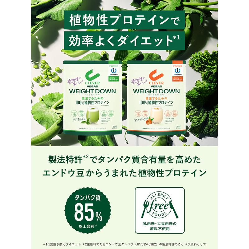 クレバー ビーガン プロテイン ウエイトダウン 294g (メール便送料無料) 植物性プロテイン ダイエット 置き換え 女性 男性 BCAA アミノ酸 高タンパク質 | CLEVER（スポーツ） | 01