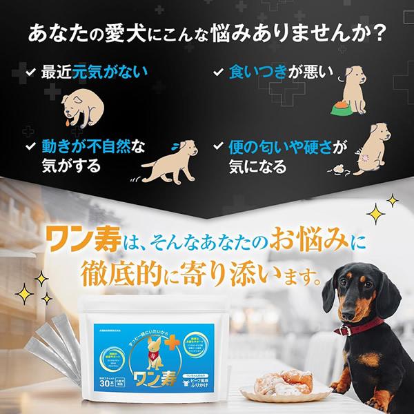 獣医師監修】小型犬専用 ワン寿 関節 腸内環境ケアサプリメント 30本入
