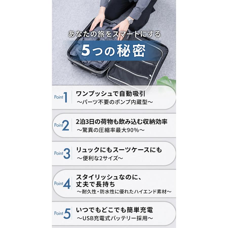ポンプ内蔵電動圧縮バッグ Qubo キューボ Mサイズ (送料無料) 電動