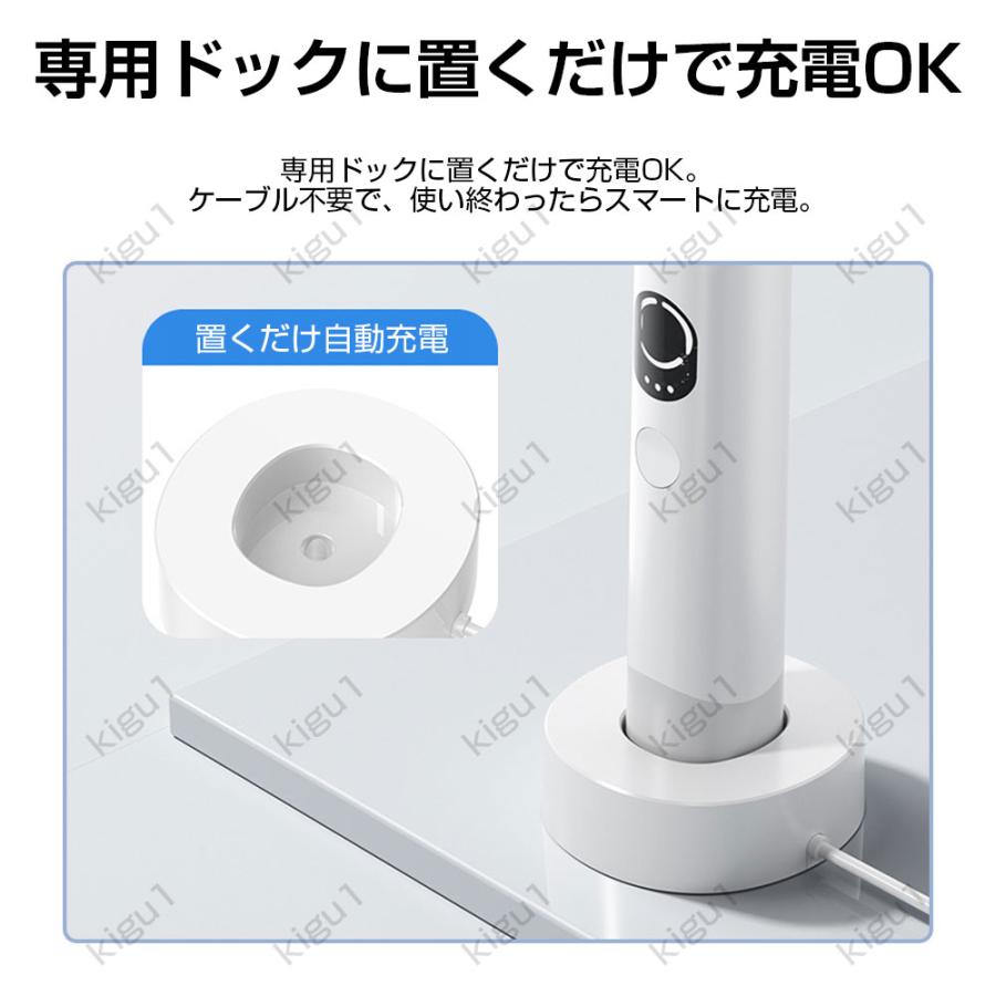 電動歯ブラシ 電動歯ブラシ充電式 48,000回/分 IPX7防水 充電スタンド付き 音波歯ブラシ 高速振動 替えブラシ付 はみがき 歯磨き 歯垢除去 虫歯予防 2025最新 |  | 19