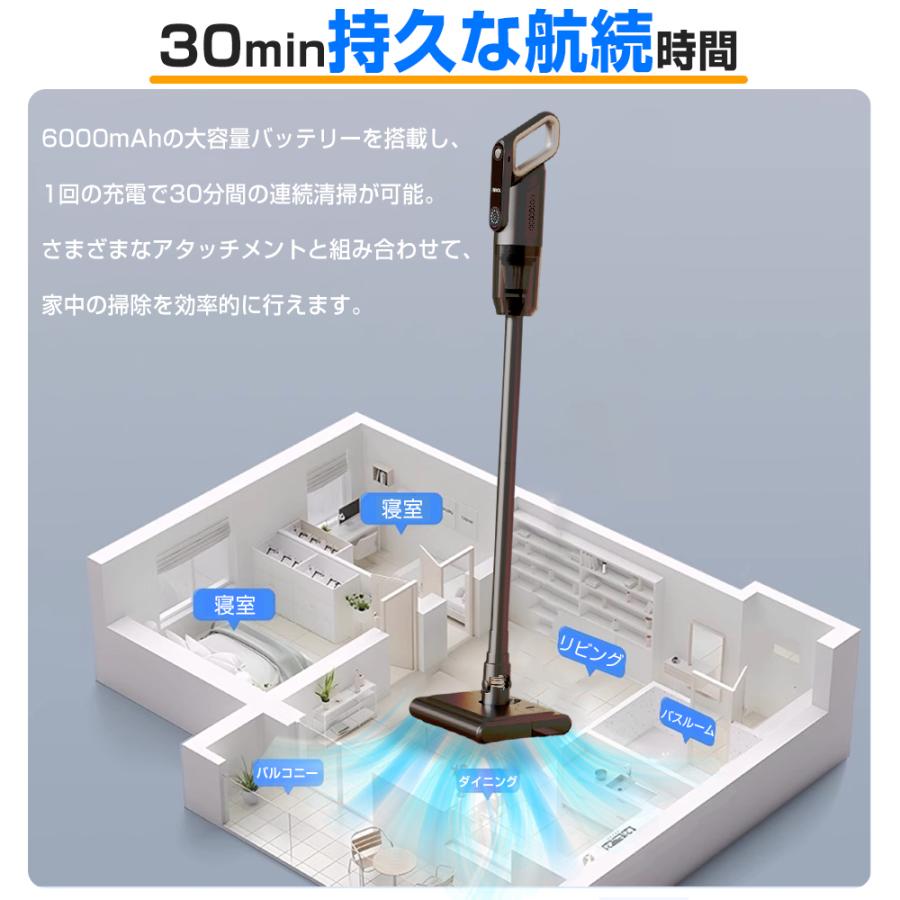 【限定10680円】掃除機 コードレス 52900pa吸引力 強力吸引 吸引水拭き一体 サイクロン 自走式 自立 USB-TypeC充電式 省エネ 大容量タンク 軽量 車両用 2026最新 |  | 15