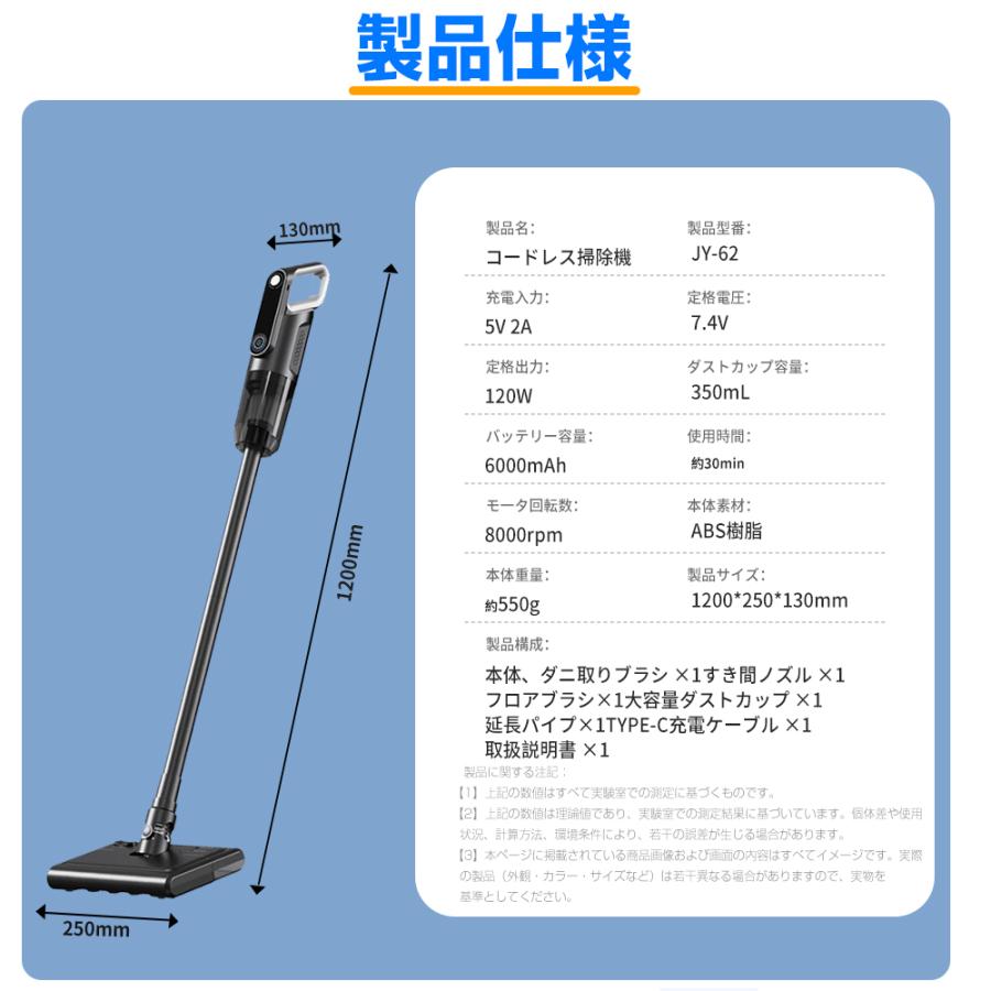限定11980円】掃除機 コードレス 52900pa吸引力 強力吸引 吸引水拭き