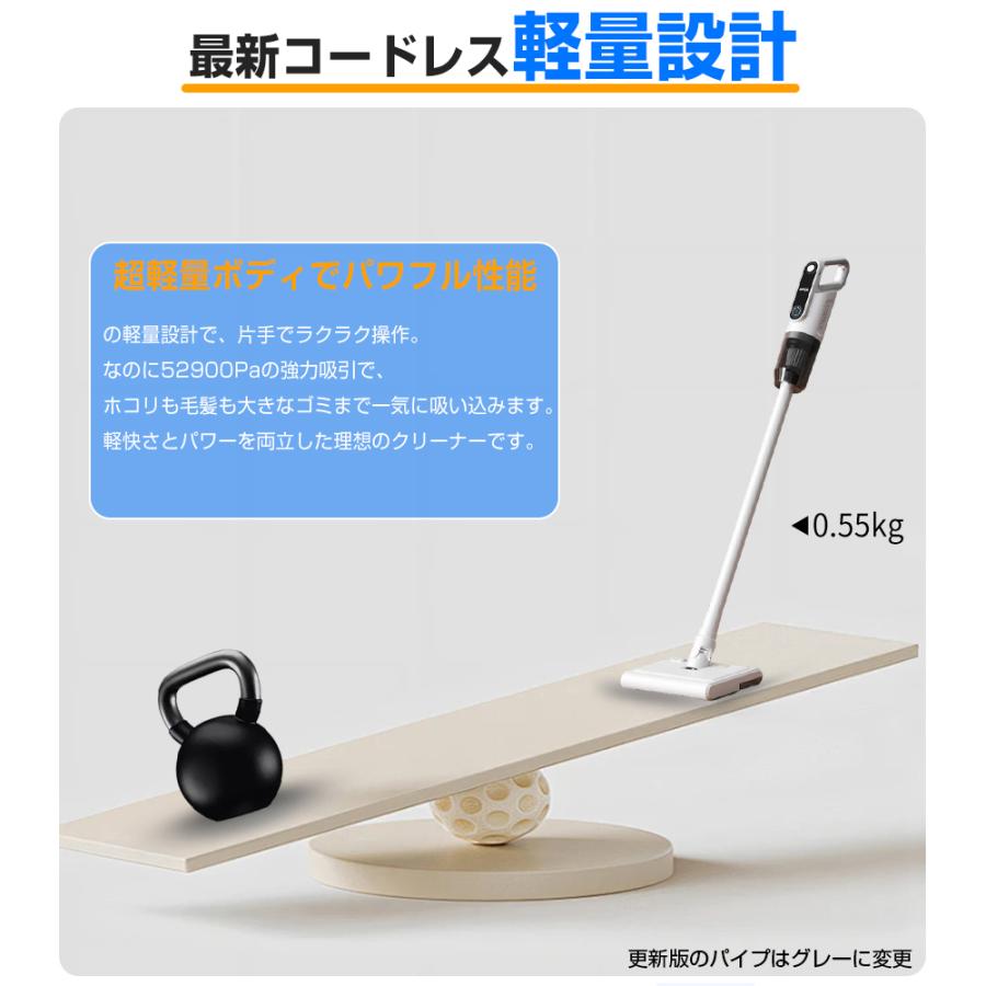 【限定10680円】掃除機 コードレス 52900pa吸引力 強力吸引 吸引水拭き一体 サイクロン 自走式 自立 USB-TypeC充電式 省エネ 大容量タンク 軽量 車両用 2026最新 |  | 11