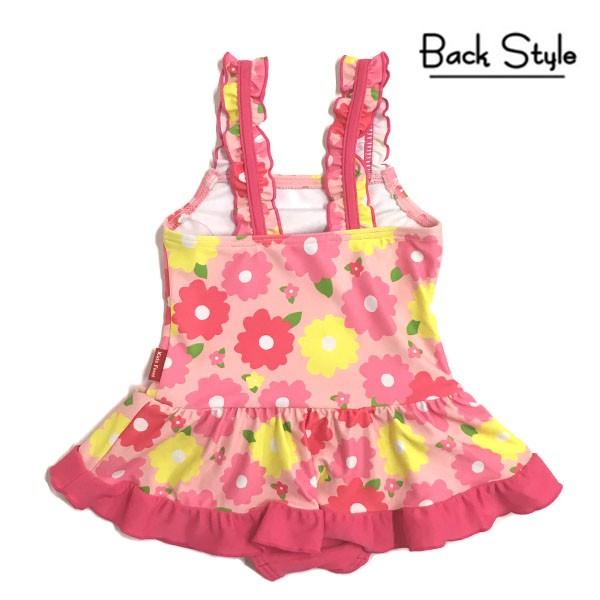 キッズフォーレ【Kids Foret】花総柄ワンピース　スイムウエア（ホワイト・ピンク）（80cm〜130cm） |  | 01