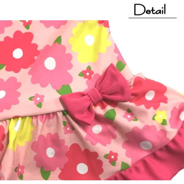キッズフォーレ【Kids Foret】花総柄ワンピース　スイムウエア（ホワイト・ピンク）（80cm〜130cm） |  | 02