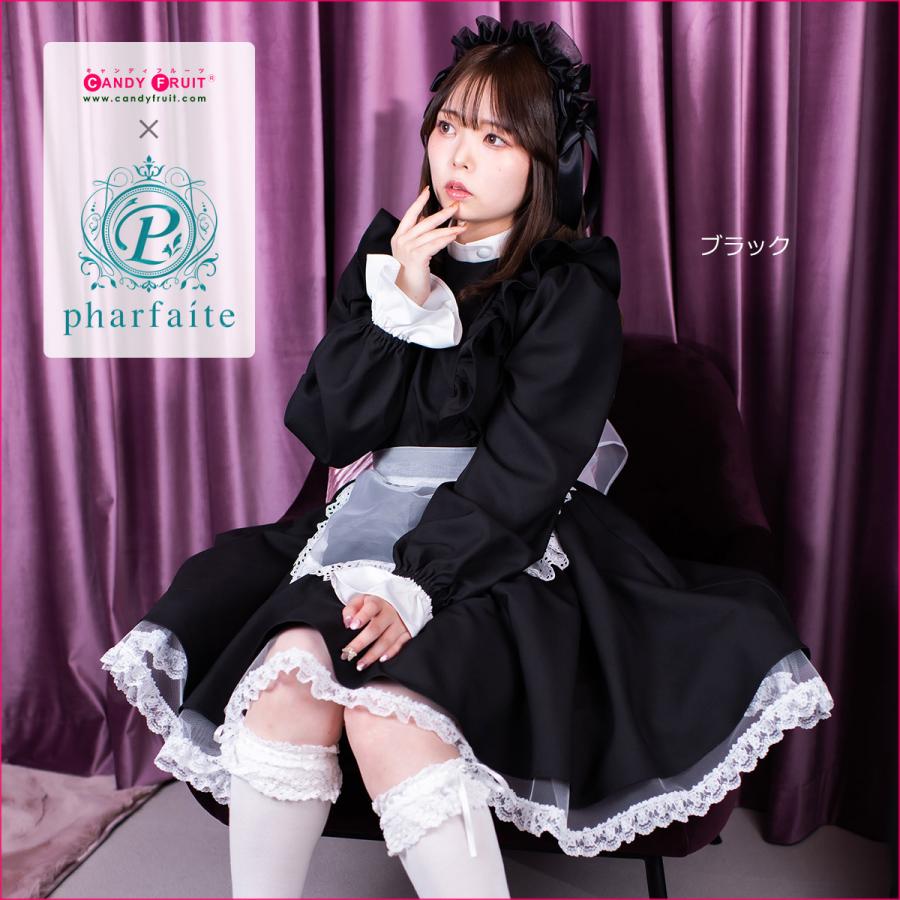 クローチェメイド服（ブラック/ホワイト） レディース 長袖 ゴシック ゴスロリ シスター 黒 白 Mサイズ 