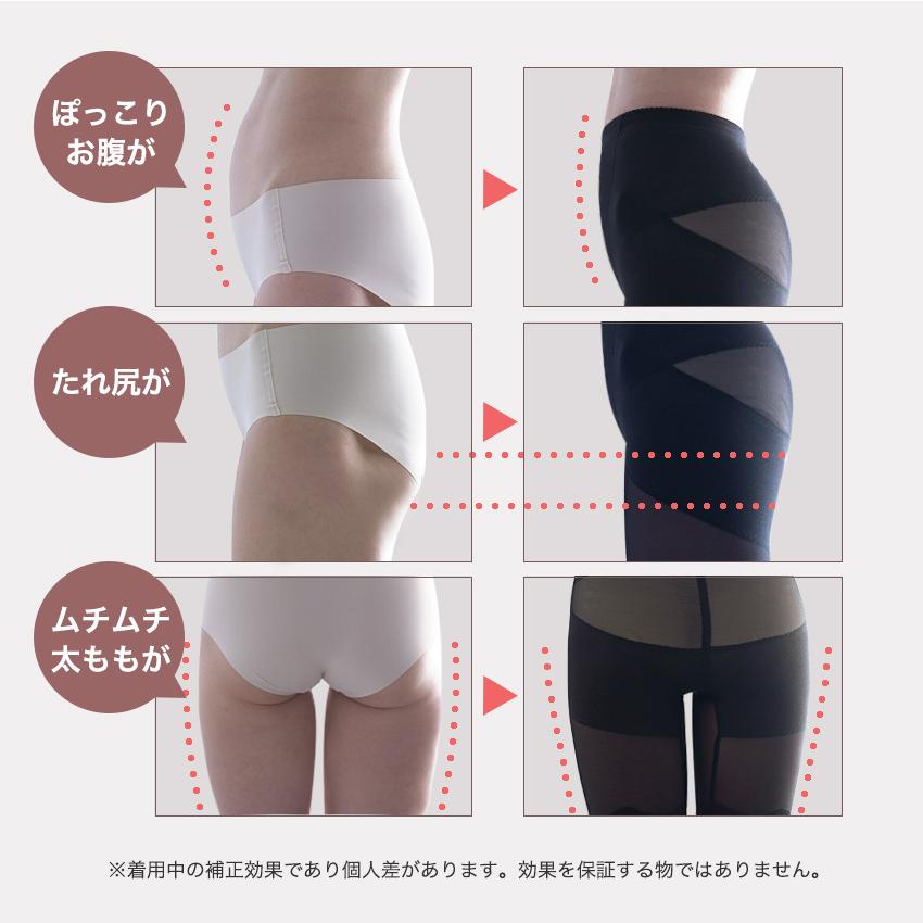 ハイウエストガードル ぽっこりお腹 くびれメイク ショート丈 ガードル 大きいサイズ ヒップアップ 補正 下着 骨盤 レース 引き締め 美尻 美脚 30代 40代 50代|candystore-bp|03