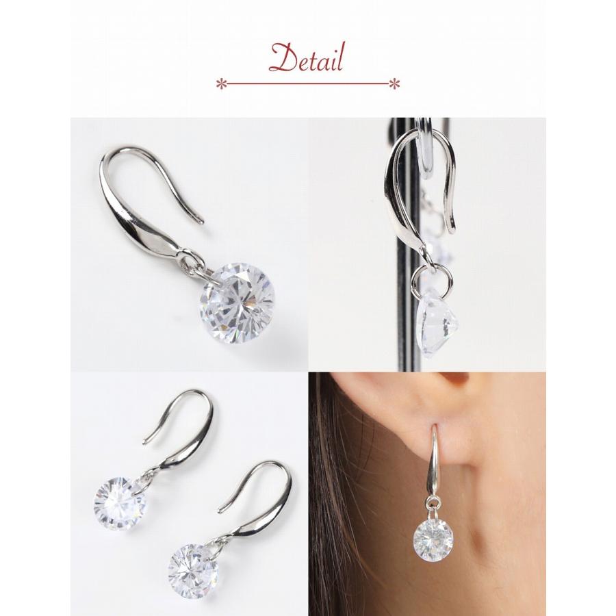 一粒クリスタル フックピアス シンプル デザイン おしゃれ