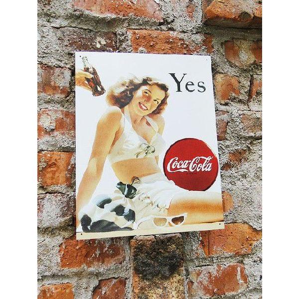 コカ・コーラ　ブリキ看板　（YES　コカ・コーラレディ）　■ アメリカン雑貨 アメリカ雑貨 | Coca Cola