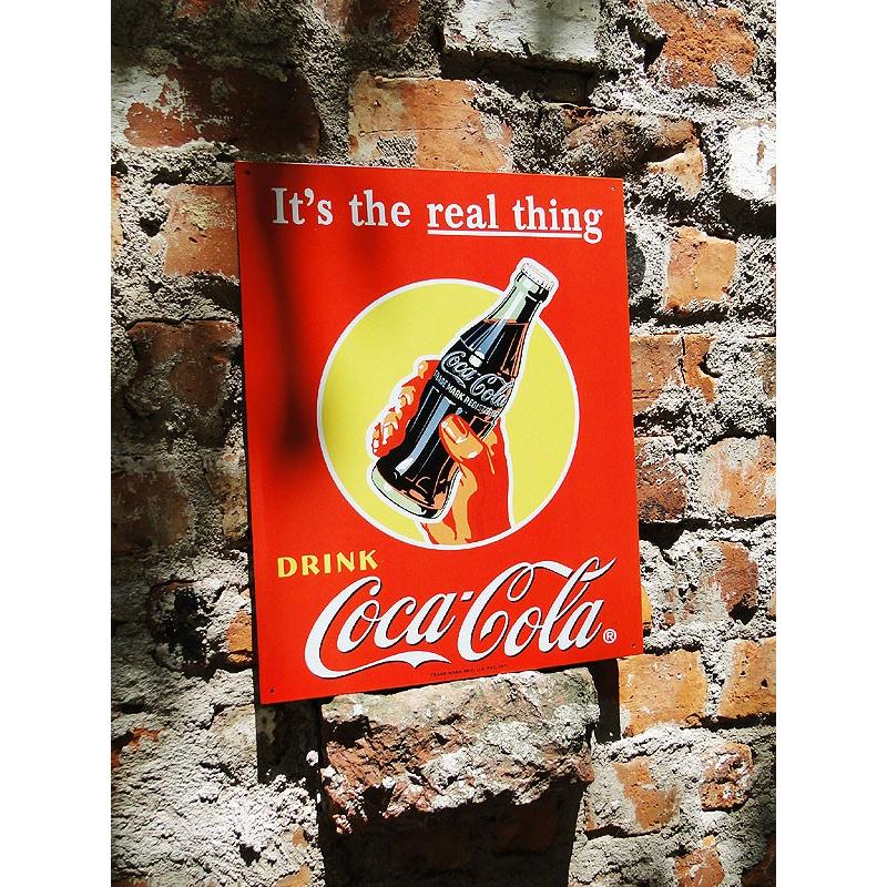 コカ・コーラ　ブリキ看板　（レアルシングハンド）　■ アメリカン雑貨 アメリカ雑貨 | Coca Cola