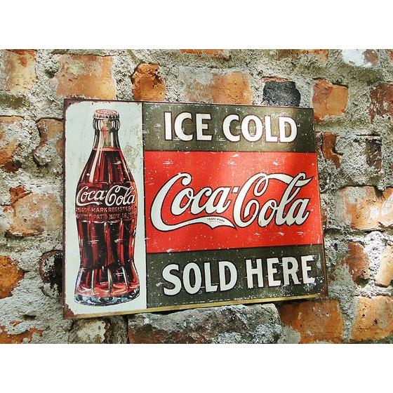 コカ・コーラ　ブリキ看板　（コンツアーボトル　アンティーク）　■ アメリカン雑貨 アメリカ雑貨 | Coca Cola