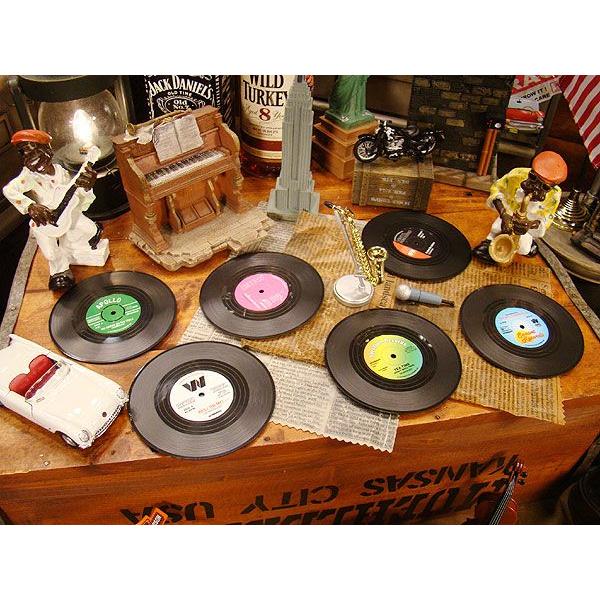 レコードコースター 6枚セット □ アメリカン雑貨 アメリカ雑貨