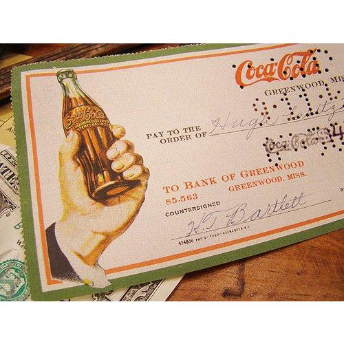 Coca Cola（コカコーラ） 1940年代キャンセルドチェック アメリカ雑貨