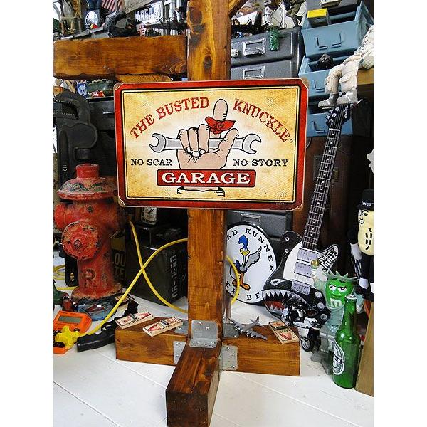 バステッドナックルガレージ　U.S.ヘヴィースチールサイン　（レクタングル）　アメリカ雑貨　アメリカン雑貨 | アメリカン レトロ | 01