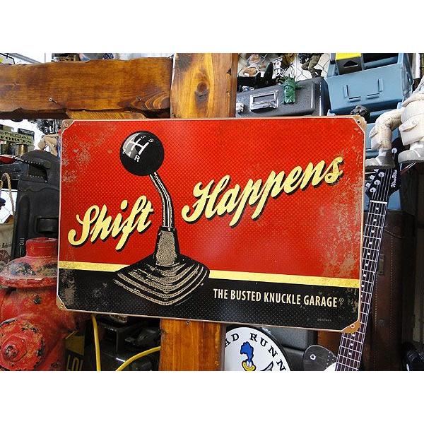 バステッドナックルガレージ シフト　ハプン　U.S.ヘヴィースチールサイン アメリカン雑貨 アメリカ雑貨 | アメリカン レトロ