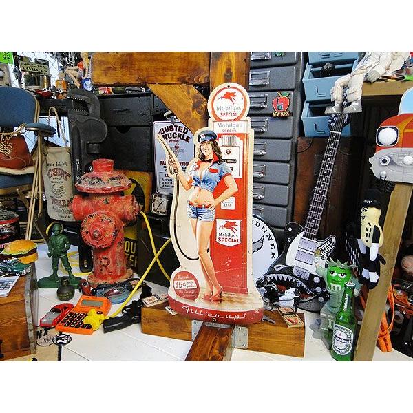 モービルガスポンプ　ピンナップガール　U.S.ヘヴィースチールサイン アメリカ雑貨 アメリカン雑貨 |  | 03