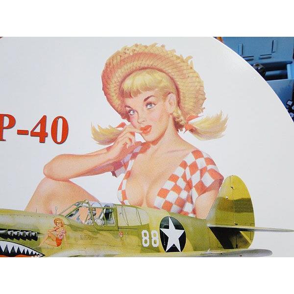 アメリカン レトロ ピンナップガール＆戦闘機 U.S.ヘヴィースチール