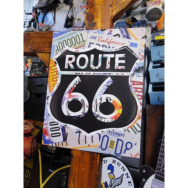 ルート66　ブリキ看板　（ナンバープレート）　アメリカ雑貨　アメリカン雑貨　サインプレート | アメリカン レトロ