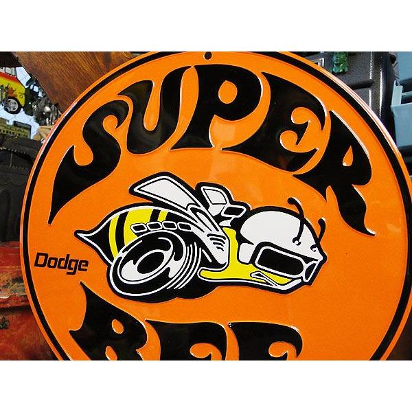 ダッジ　スーパービー　ブリキ看板　（オレンジ丸形）　■ アメリカン雑貨 アメリカ雑貨 |  | 01