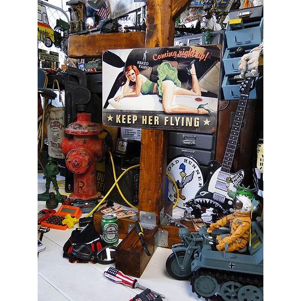 ピンナップガール＆戦闘機　U.S.ヘヴィースチールサイン　（KEEP HER FLYING）　アメリカ雑貨　アメリカン雑貨 | アメリカン レトロ | 04