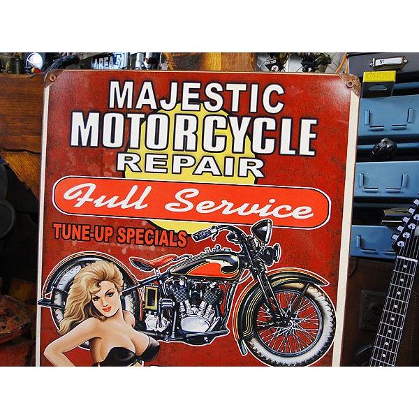 ピンナップガール　U.S.ヘヴィースチールサイン　（モーターサイクル　リペア）　アメリカ雑貨　アメリカン雑貨 | アメリカン レトロ | 02