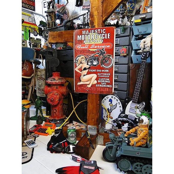 ピンナップガール　U.S.ヘヴィースチールサイン　（モーターサイクル　リペア）　アメリカ雑貨　アメリカン雑貨 | アメリカン レトロ | 04