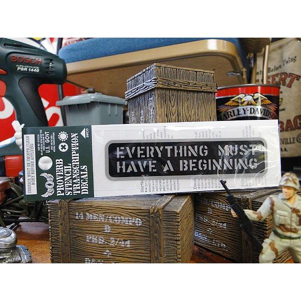 ことわざステンシル転写ステッカー　（何事もまず始めなければならぬ）　アメリカ雑貨　アメリカン雑貨　車　シール　グッズ | アメリカン レトロ