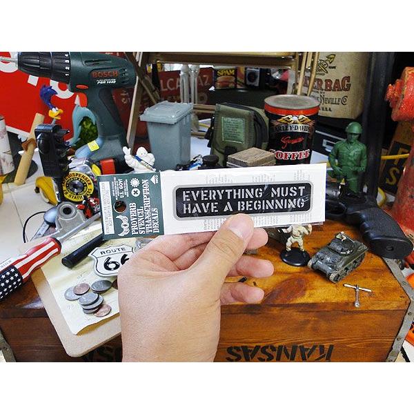 ことわざステンシル転写ステッカー　（何事もまず始めなければならぬ）　アメリカ雑貨　アメリカン雑貨　車　シール　グッズ | アメリカン レトロ | 02