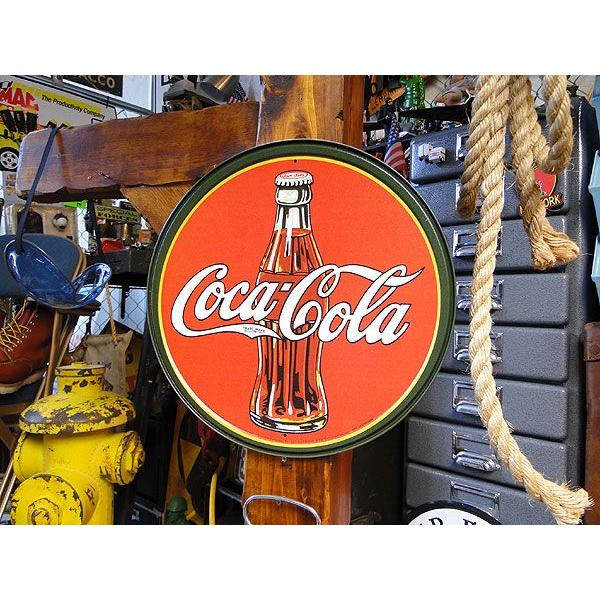 コカ・コーラ　コンツアーボトル　ブリキ看板　（ラウンドタイプ）　■ アメリカン雑貨 アメリカ雑貨 | Coca Cola