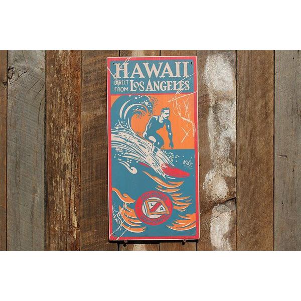 昔のアドバタイジング　ハワイアンウッドサイン　（ビッグウェーブサーファー）　アメリカ雑貨　アメリカン雑貨　木製看板 | アメリカン レトロ