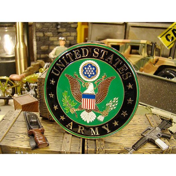 ミリタリーカーグリルバッジ　（U.S.アーミー/ブラック）　■　アメリカン雑貨　ミリタリー　ガレージグッズ　男前　カーアクセサリー | 
