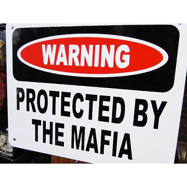 マフィアに守られてます！　ミニジョーク看板 アメリカ雑貨 アメリカン雑貨 |  | 01