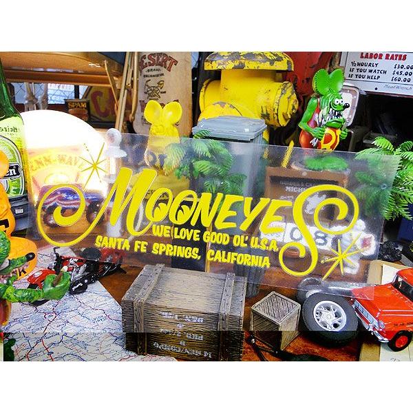 ムーンアイズ　ピンストライプステッカー　（WE LOVE/イエロー）　アメリカ雑貨　アメリカン雑貨　車　シール　ブランド | 