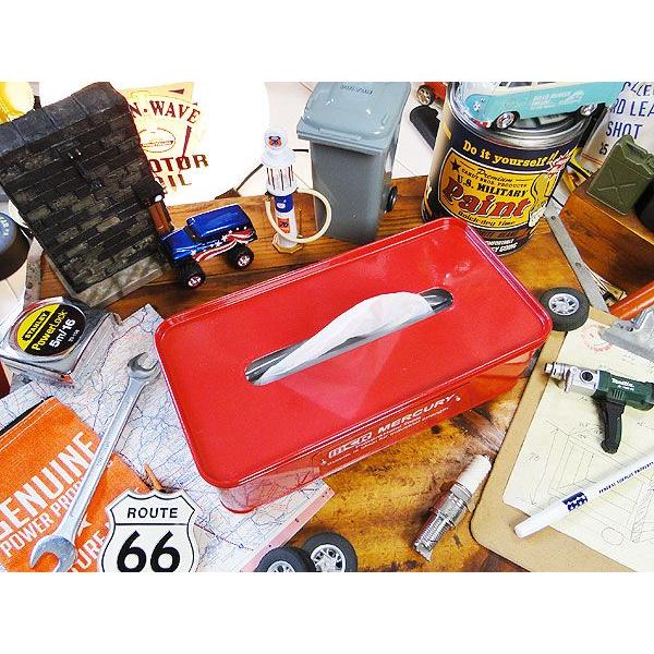 マーキュリー　ティッシュケース　（レッド）　■　アメリカン雑貨　アメリカ雑貨　MERCURY　男前　生活雑貨　ティッシュボックス | MERCURY | 02