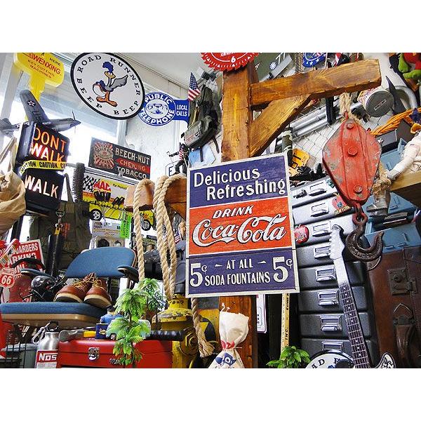 コカ・コーラブランド 5セント・ソーダファウンテン　ブリキ看板  アメリカ雑貨 アメリカン雑貨 サインプレート ティンサインボード | Coca Cola | 03