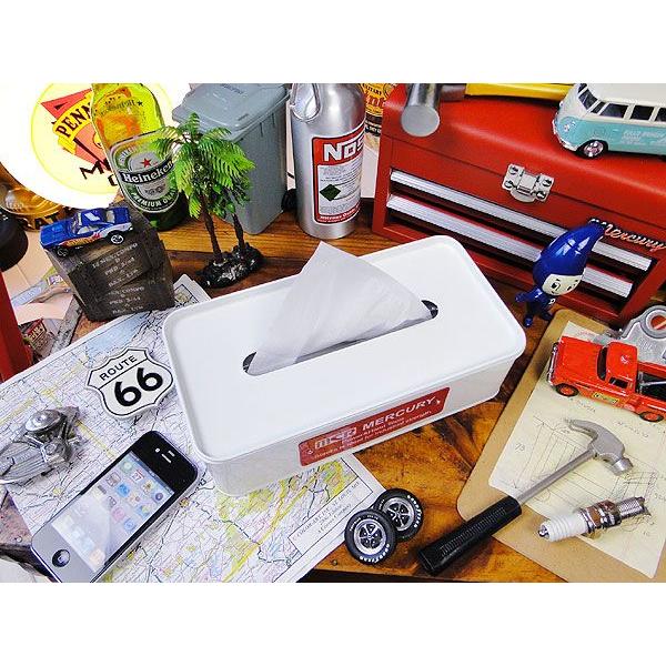 マーキュリー　ティッシュケース　（ホワイト）　■　アメリカン雑貨　アメリカ雑貨　MERCURY　男前　生活雑貨　ティッシュボックス | MERCURY | 01