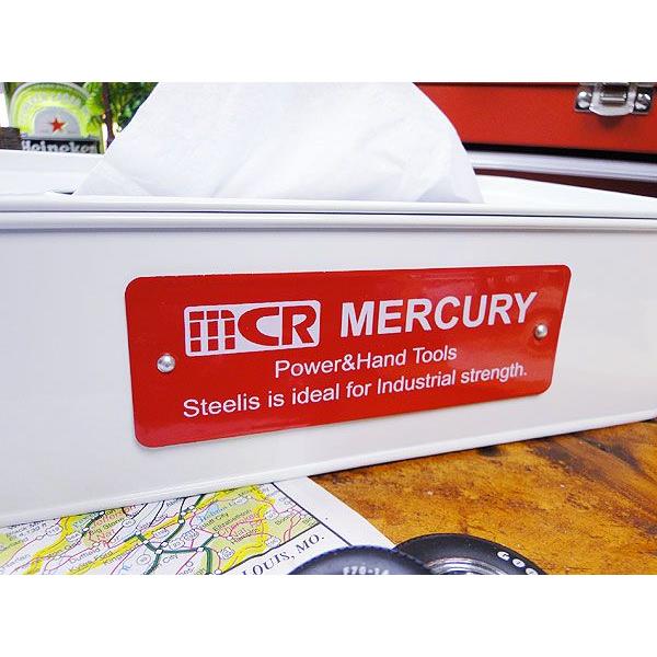 マーキュリー　ティッシュケース　（ホワイト）　■　アメリカン雑貨　アメリカ雑貨　MERCURY　男前　生活雑貨　ティッシュボックス | MERCURY | 02