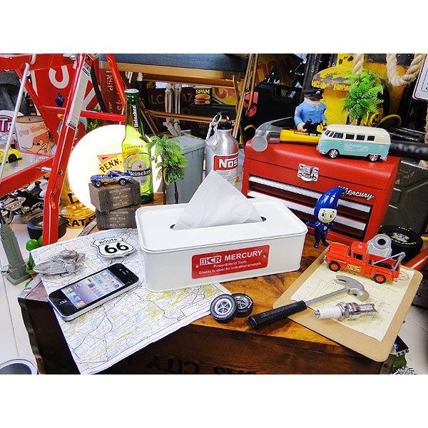 マーキュリー　ティッシュケース　（ホワイト）　■　アメリカン雑貨　アメリカ雑貨　MERCURY　男前　生活雑貨　ティッシュボックス | MERCURY | 04