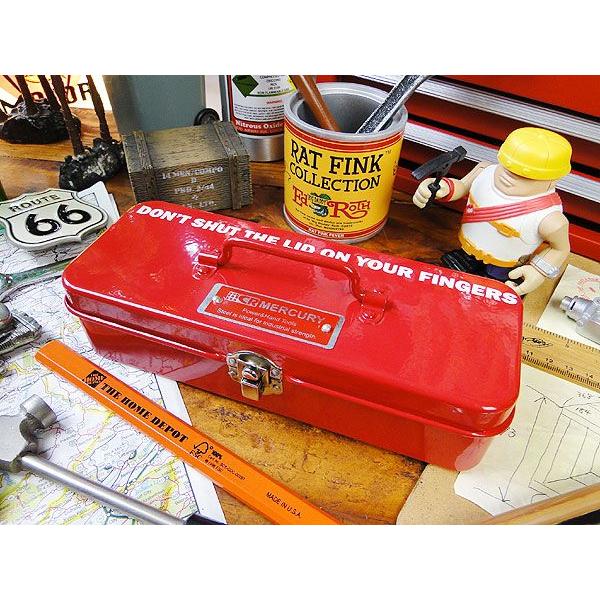 マーキュリー　ミニツールボックス　（レッド）　■ アメリカ雑貨 アメリカン雑貨　MERCURY　道具箱　工具箱　インテリア　雑貨 | MERCURY
