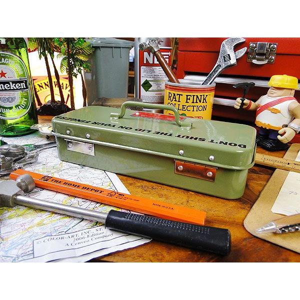 マーキュリー　ミニツールボックス　（カーキ）　■　アメリカン雑貨　アメリカ雑貨　MERCURY　道具箱　工具箱　インテリア　雑貨 | MERCURY | 02