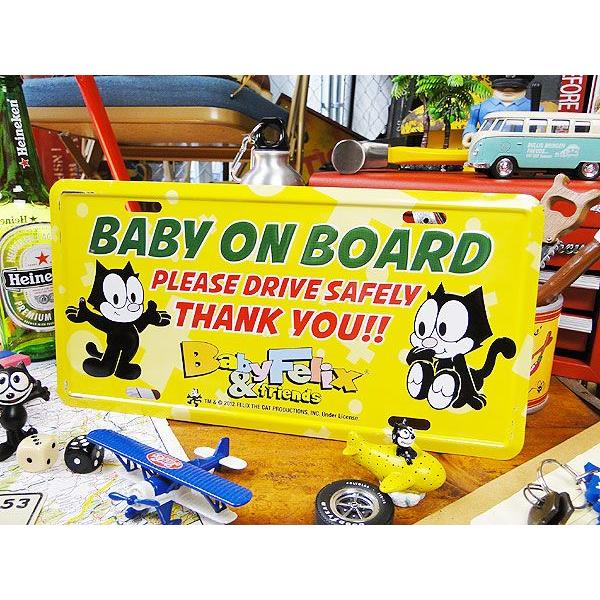 フィリックス　ライセンスプレート　（赤ちゃん乗ってます）　アメリカ雑貨　アメリカン　壁飾り　おしゃれな雑貨屋さん　ガレージ用品 | アメリカン レトロ