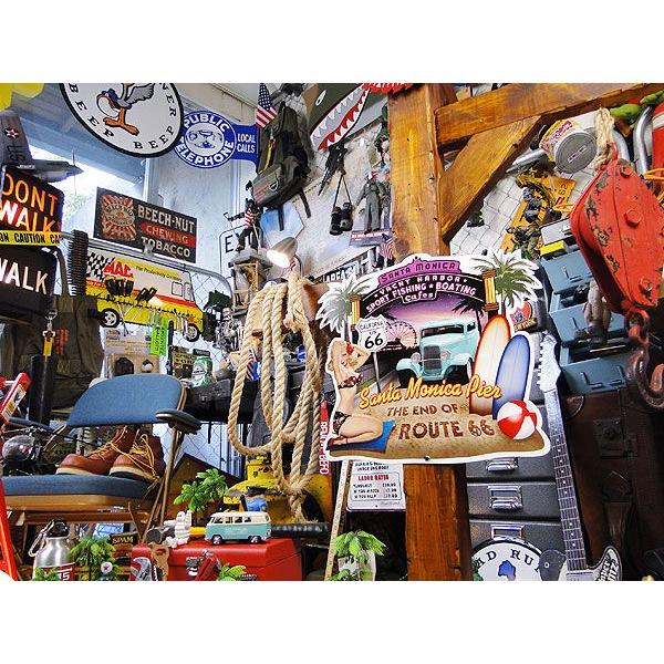 ルート66＆ピンナップガール　（サンタモニカ）　U.S.ヘヴィースチールサイン　アメリカ雑貨　アメリカン雑貨　サインプレート | アメリカン レトロ | 04