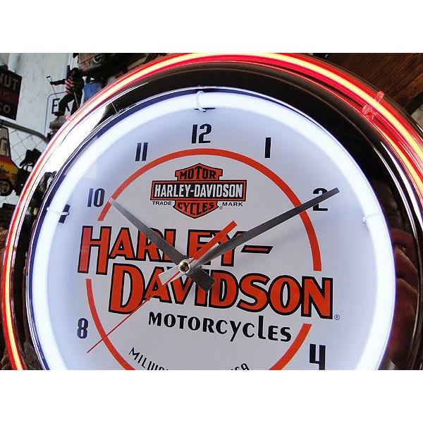 【即納】【在庫あり】 ハーレーダビッドソン モーターサイクル　ダブルネオンクロック ■ アメリカン雑貨 アメリカ雑貨 | Harley Davidson | 02