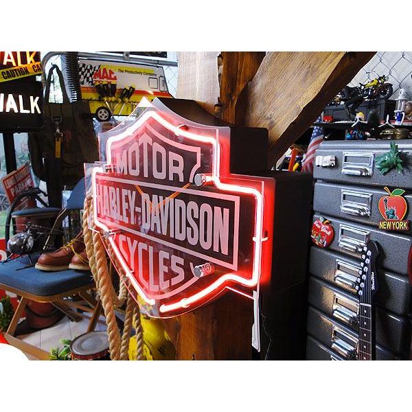 【即納】【在庫あり】 ハーレーダビッドソン バー＆シールド　ネオンクロック ■ アメリカン雑貨 アメリカ雑貨　時計 爆買 | Harley Davidson | 03