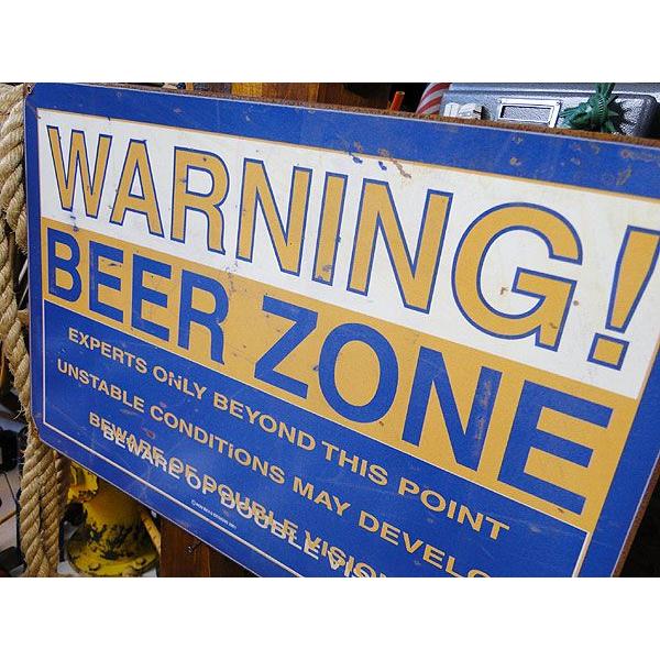警告！ビールゾーン　U.S.ヘヴィースチールサイン アメリカ雑貨 アメリカン雑貨 サインプレート ティンサインボード 壁飾り | アメリカン レトロ | 02