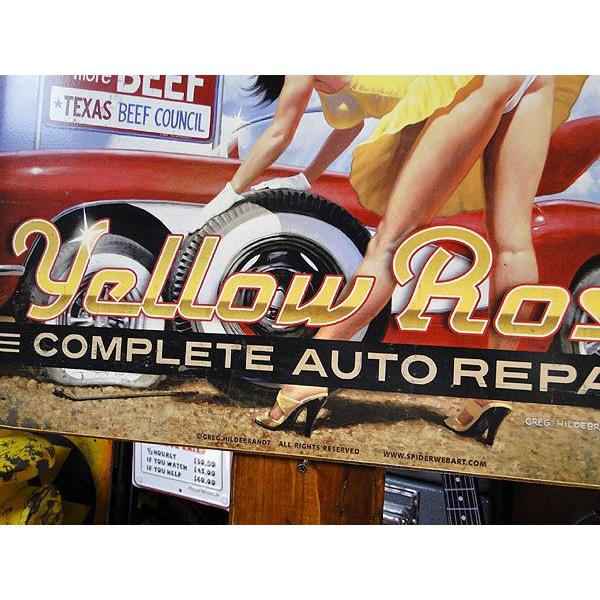 ピンナップガール　イエローローズ　U.S.ヘヴィースチールサイン アメリカ雑貨 アメリカン雑貨 | アメリカン レトロ | 02