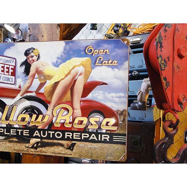 ピンナップガール　イエローローズ　U.S.ヘヴィースチールサイン アメリカ雑貨 アメリカン雑貨 | アメリカン レトロ | 03