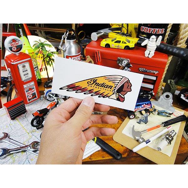 ノスタルジック　ガレージステッカー　（インディアン/チーフロゴ）　アメリカン雑貨　アメリカ雑貨　車　シール　ブランド | INDIAN | 01