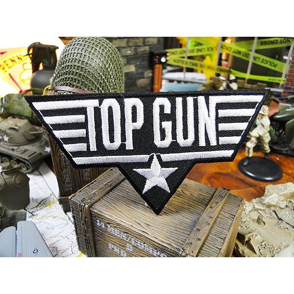 トップガン　ミリタリーワッペン　（ホワイト/ブラック）　アメリカ雑貨　アメリカン雑貨　アメリカ　アルファベット　ミリタリー 爆買 | 